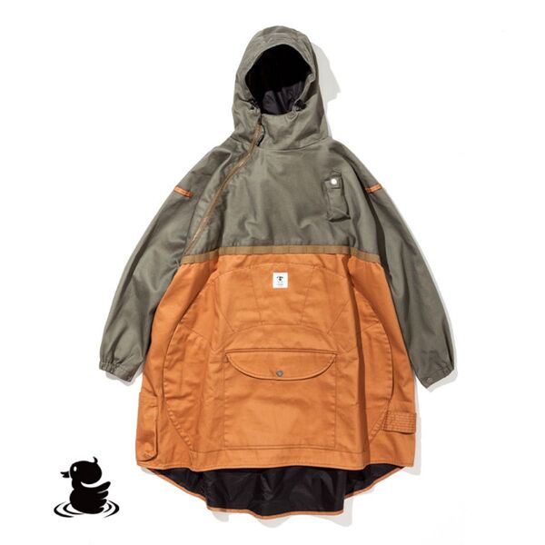 【着用1回】grn outdoor HIASOBI CAMPER PONCHO 難燃アウトドアポンチョ 撥水加工 ユニセックス F