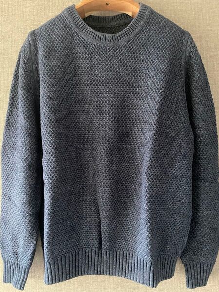 SOPHNET. INDIGO WAFFLE CREW NECK SWEATER インディゴワッフルクルーネックセーター綿100%