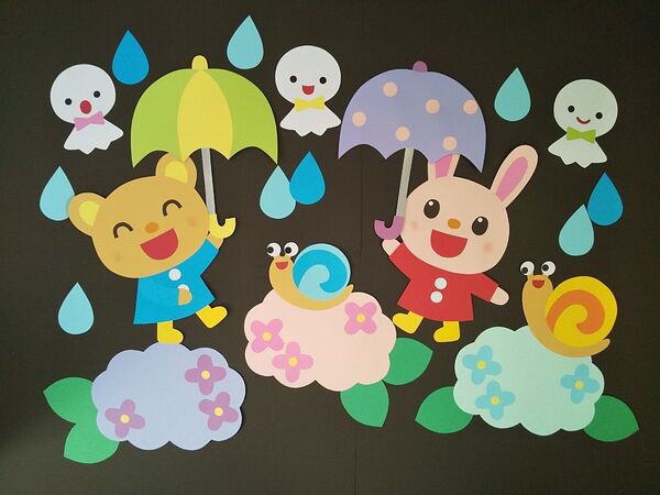 壁面飾り 梅雨 5月6月7月