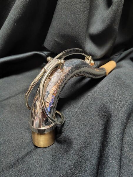 テナーサックス 銀メッキ ネック Eastern Music SBAタイプ G真鍮製 ハンドハンマード仕様 (27.5mm)