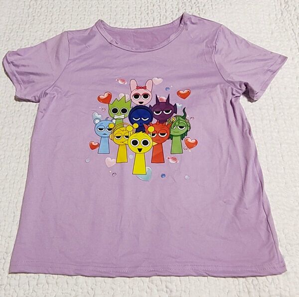 新品 スプランキー Tシャツ 120 130 140 パープル ピンキ ダープル 半袖Tシャツ sprumki