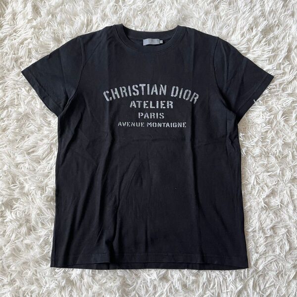 Christian Dior ディオールオム Tシャツ ATELIER アトリエ ロゴ 黒 12+
