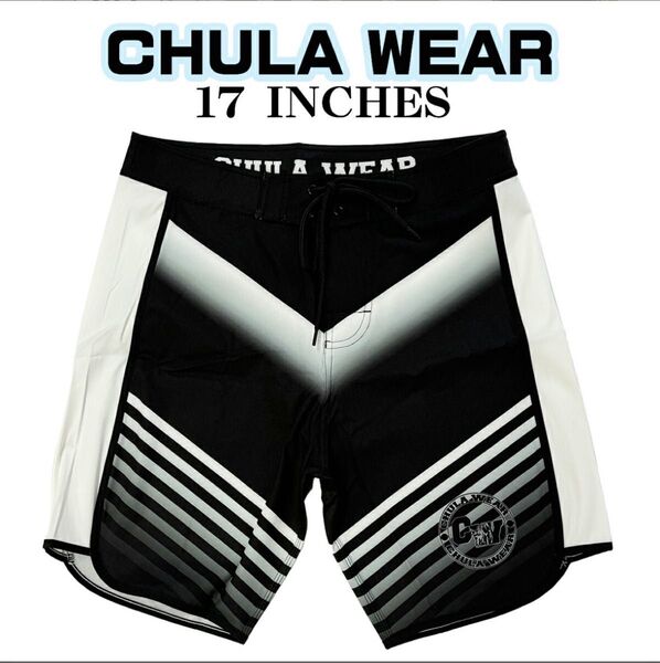 CHULA WEAR ボードショーツ 17インチ ブラック×ホワイト 未使用