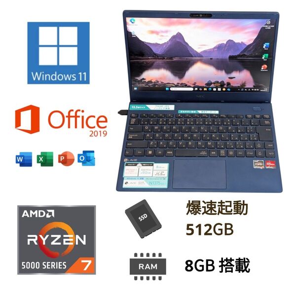 【中古】展示品 NEC LAVIE N13 PC-N1375DAL