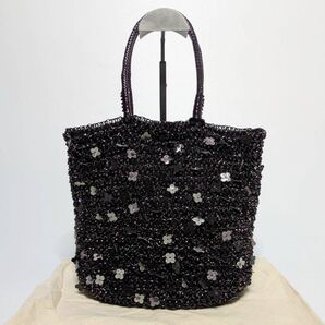【美品】ANTEPRIMA アンテプリマ フィオリトゥーラ ワイヤーバッグ /バスケット型 色:ダークパープル バケット花装飾