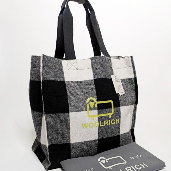 新品 WOOLRICH ウールリッチ ウール トートバッグ ホワイト バッファロー 肩掛け ハンドバッグ 男女兼用 バッファロー