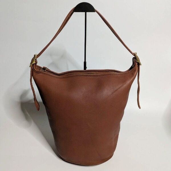 COACH オールドコーチ ショルダーバッグ レザー バケツ型 9085 茶 ブラウン ヴィンテージ グラブタンレザー