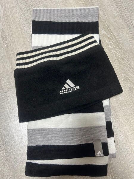 adidas ネックウォーマー マフラー セット ストライプ☆未使用