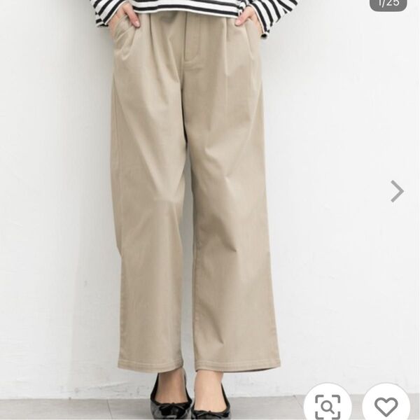 新品タグ付き 今季 パンツ チノパン チノワイドストレート レディースL 股下64