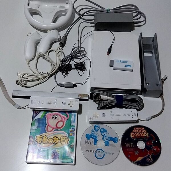 【HDMIで遊べる】Wii本体、マリオカート、ギャラクシー、毛糸のカービィセット