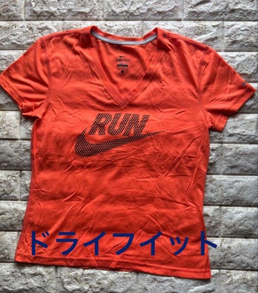 NIKE レディース 半袖Tシャツ オレンジ RUN L ドライフィット
