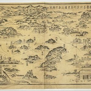 「大阪ヨリ播磨名所讃州金毘羅迄海陸絵図」木版画 1枚|古地図 和本 淡路島