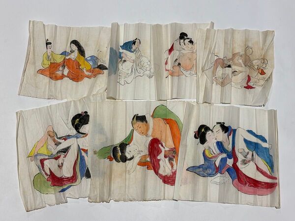 「大正、昭和頃筆 春画 下絵」7枚|艶本 わじるし 枕絵 和本 浮世絵
