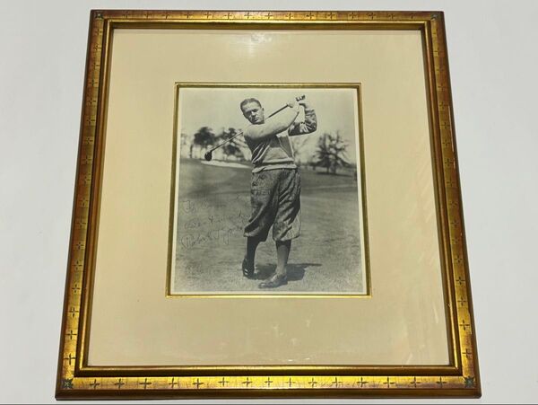 「Bobby Jones(ボビージョーンズ)サイン入フォト」額付写真 ゴルフ