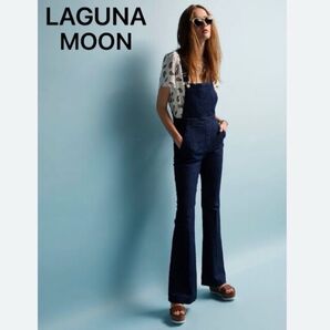 LAGUNAMOON ラグナムーン フレアーデニムサロペット オーバーオール 綿 コットン レトロ デニムパンツ ヴィンテージ感