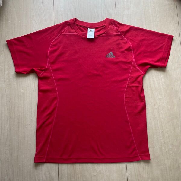 adidas メンズ 半袖スポーツウェア M climacool 吸水速乾 赤 Tシャツ アディダス 半袖Tシャツ