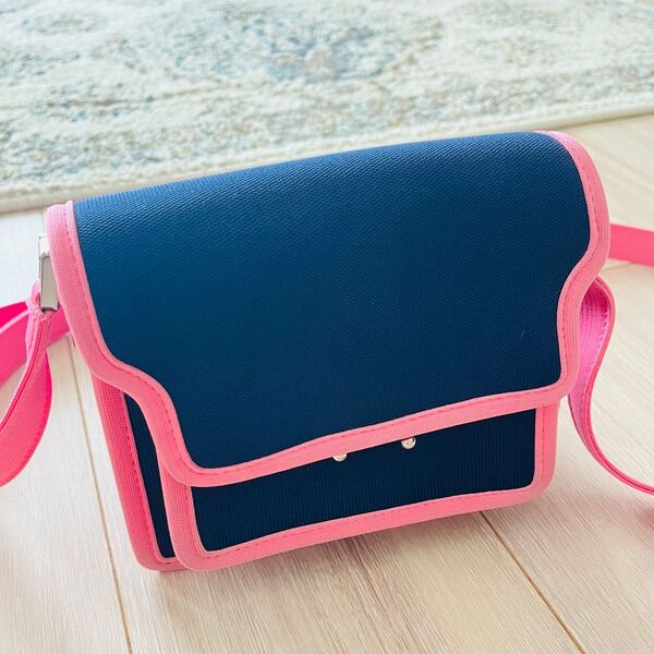 MARNI ショルダーバッグ ネイビー×ピンク バイカラー