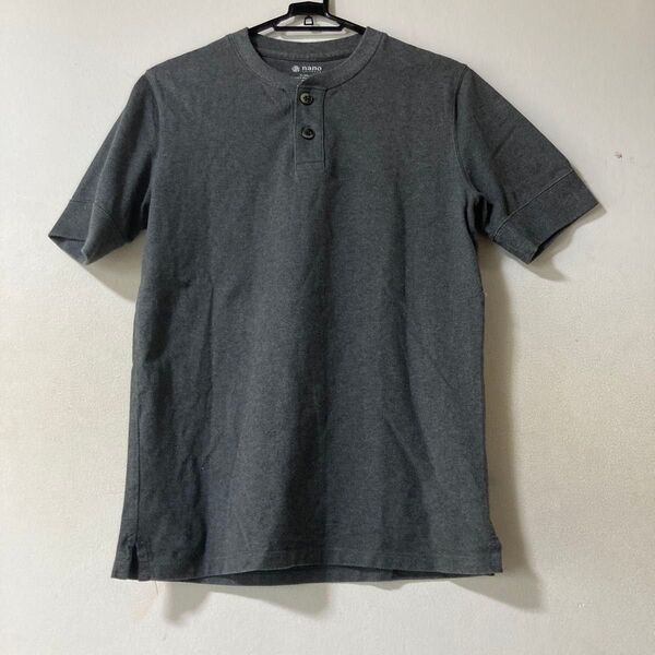 nano・universe ヘンリーネックTシャツ グレー Sサイズ