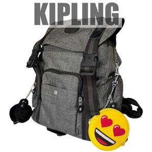 極美品 希少 レア KIPLING emoji キプリング 絵文字 バックパック リュック ゴリラ チャーム付き