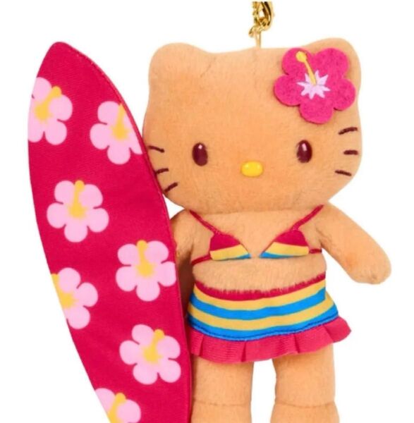 新品未開封ハローキティ展 ハローキティ マスコットホルダー 水着 日焼けキティ サンリオ ぬいぐるみ