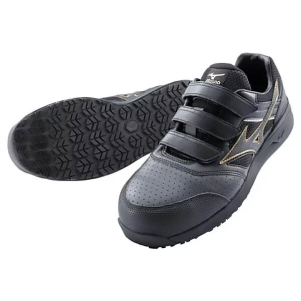 ミズノ MIZUNO 安全靴 F1GA210509 ALMIGHTY LS2 22L ワイドタイプ(4E) ブラックゴールド 28