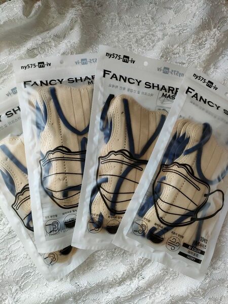 FANCYSHARPMASK Mサイズ バイカラー アイボリー 40枚