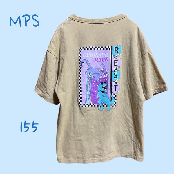 【K0016】MPS ライトオン 半袖Tシャツ 恐竜プリント 155