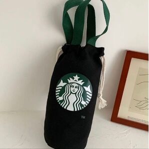 スターバックス タンブラーバッグドリンクバッグ 巾着袋黒