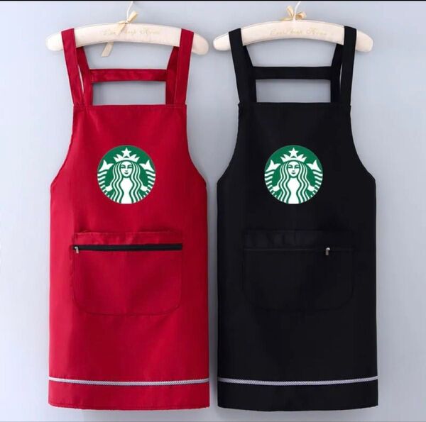 スタバ日本未発売 エプロン ブラック&レッド