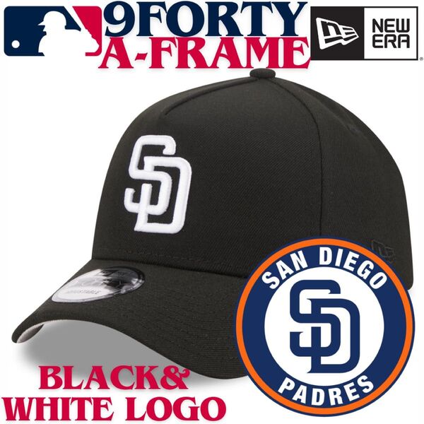 【海外限定】ニューエラ MLB サンディエゴパドレス 9FORTY Aフレーム NEW ERA ブラック Padres black