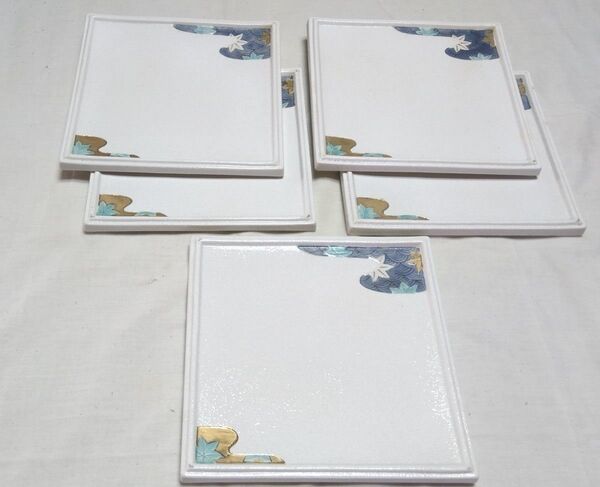 有田焼和皿 5枚セット縦、橫21cm高さ2cm