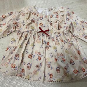 プティマイン petit main 90サイズ 長袖花柄シャツトップス