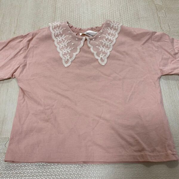 バースデイ 90サイズ レース襟付き半袖Tシャツ