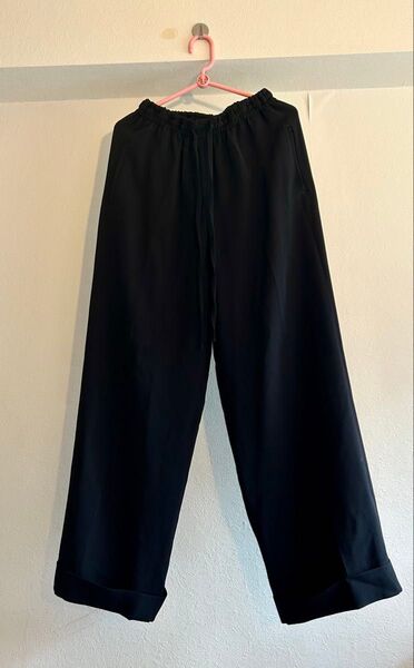 ジャンポール・ゴルチエ JPG Classic ヴィンテージ 黒 ワイドパンツ ロールアップ ウエストゴム 数回着用 春夏秋用