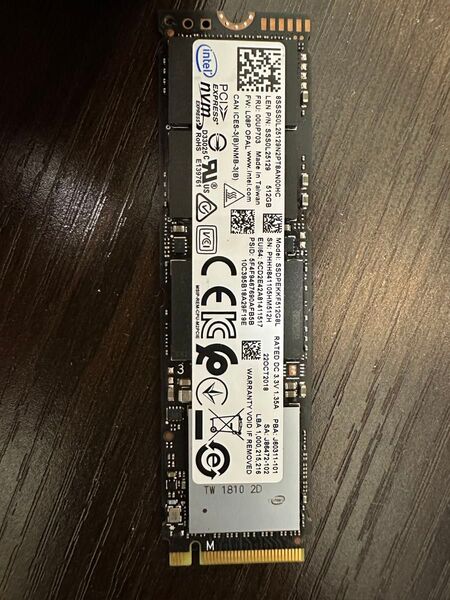 5282GB書込量 Intel SSDPEKKF512G8L 512GB NVMe M.2 SSDハードディスク