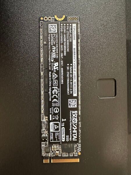 新品同樣 1TB NVMe M.2 SSD 書込量3399GB 読3500MB/s 書3100MB/s 高性能ハードディスク