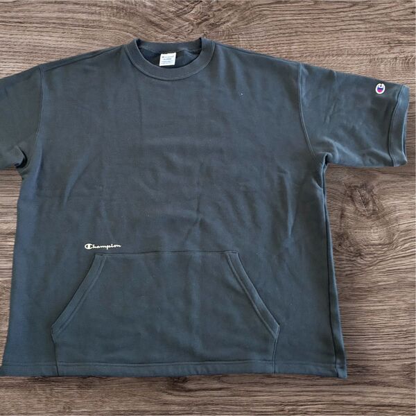 別注品 チャンピオンスウェット半袖 SHIPS any カンガルーポケット 新作 新品 半袖Tシャツ Champion ネイビー