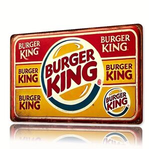 バーガーキング ⑨ BURGER KING スクエア ブリキ看板 アメリカン雑貨 レトロ ヴィンテージ アメリカンダイナー