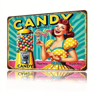 キャンディマシン CANDY 金属ブリキ看板 アメリカン雑貨 USA メタルサインプレート アメリカ