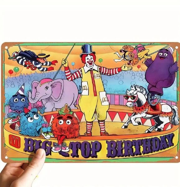 マクドナルド ② McDonald's ブリキ看板 アメリカン雑貨 USA 誕生日 Birthday