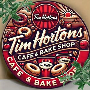 ティムホートンズ③ Tim Hortons ブリキ看板 アメリカン雑貨