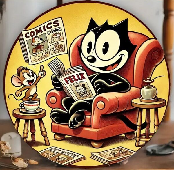 フィリックス・ザ・キャット Felix the Cat ブリキ看板 アメリカン雑貨