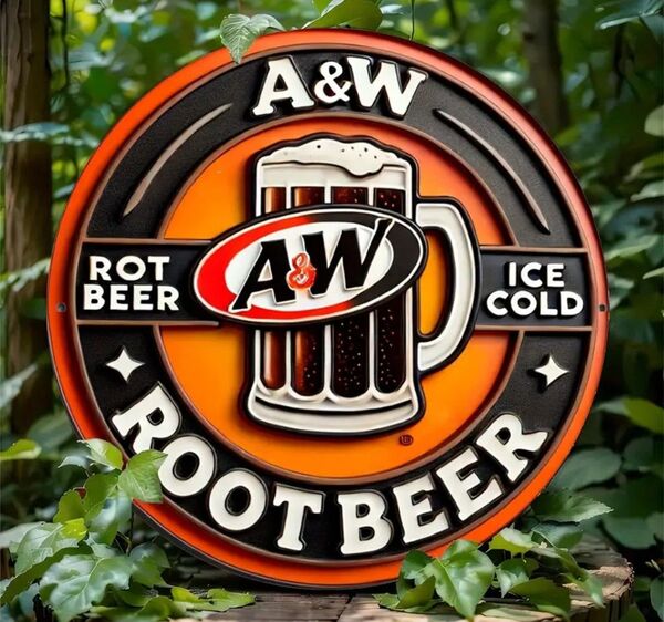 A&W ルートビア ⑥ Root Beer ブリキ看板 アメリカン雑貨 世田谷ベース ヴィンテージ ウェルカムボード
