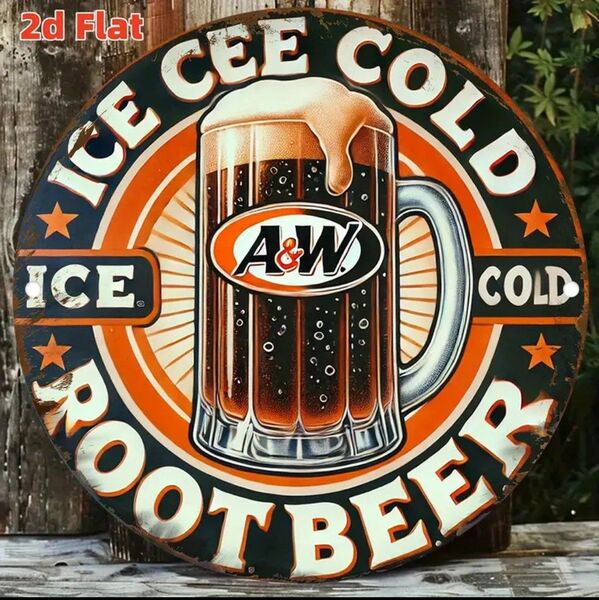 A&W ルートビア ⑦ Root Beer ブリキ看板 アメリカン雑貨 世田谷ベース アメリカンダイナー 飲食店