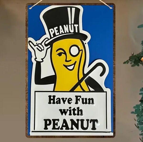 ミスターピーナッツ ① Mr.PEANUT ブリキ看板 アメリカン雑貨 USA