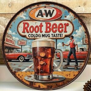 A&W ③ ルートビア Root Beer 木製看板 ウォールアート 世田谷ベース ウェルカムボード