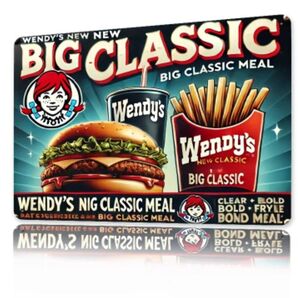 ウェンディーズ バーガー① Wendy’s 金属ブリキ看板 アメリカン雑貨 ヴィンテージ USA