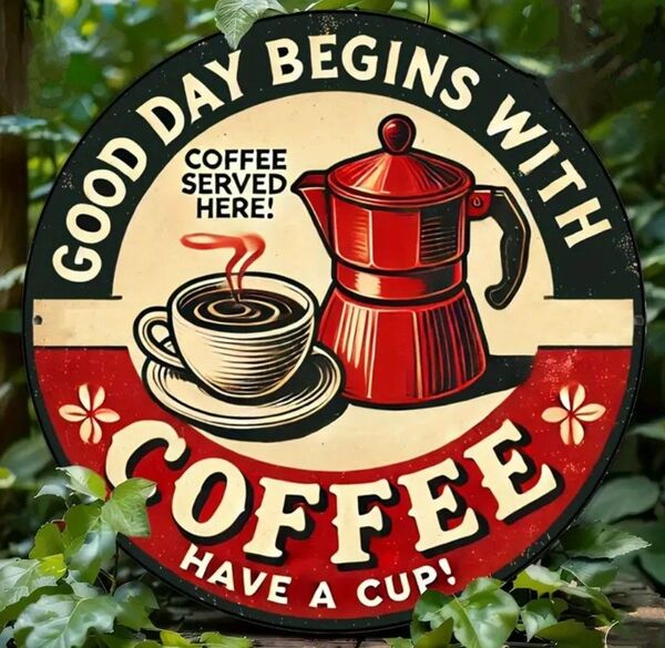 ヴィンテージ コーヒー COFFEE 金属ブリキ看板 アメリカン雑貨 飲食店 カフェインテリア アンティーク
