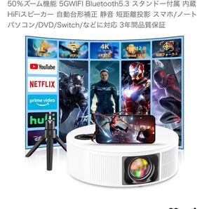 VANBAR プロジェクター Android TV12.0 4K対応 5GWIFI 天井投影 台形補正 三脚付 TY260