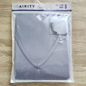 AIRITY Vネック 半袖Tシャツ S メンズ グレー|新品未使用・着回し万能・夏服に最適